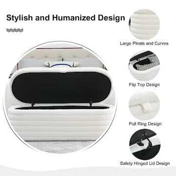 Stylish and Functional 45.5” Storage Ottoman Bench