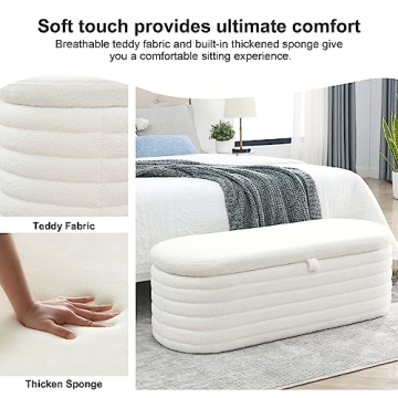 Stylish and Functional 45.5” Storage Ottoman Bench