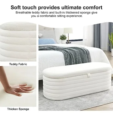 Stylish and Functional 45.5” Storage Ottoman Bench