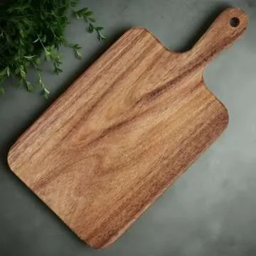 Selected Acacia Wood Cutting Board with Handle: Versatile and Durable