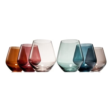Beautiful Colored Wine Glasses Set of 6 - Luxury Drinkware