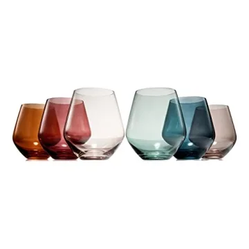 Beautiful Colored Wine Glasses Set of 6 - Luxury Drinkware