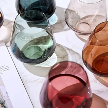 Beautiful Colored Wine Glasses Set of 6 - Luxury Drinkware