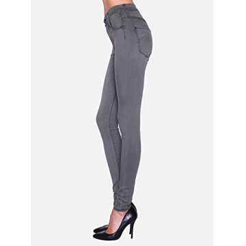 James Jeans Women's Mid Rise Skinny Wonder Lift Jean Leggings in Super Stretch Grey Size 27