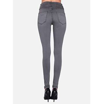 James Jeans Women's Mid Rise Skinny Wonder Lift Jean Leggings in Super Stretch Grey Size 27