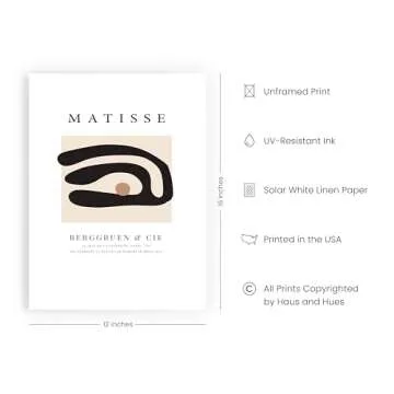 HAUS AND HUES Henri Matisse Prints – Unframed Wall Art for Exhibition