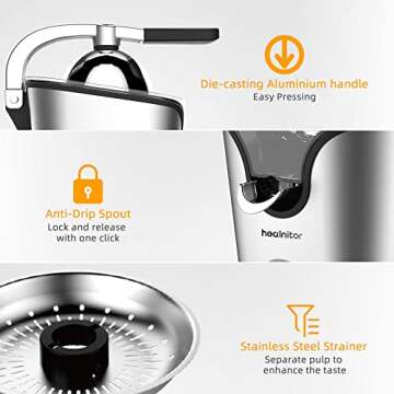 Healnitor 150W Electric Citrus Juicer - Modern & Efficient