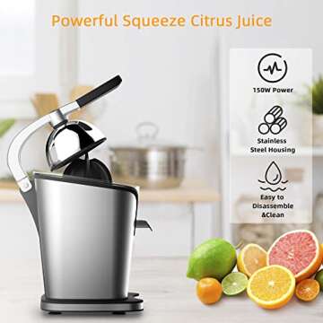 Healnitor Electric Citrus Juicer - Stylish & Efficient