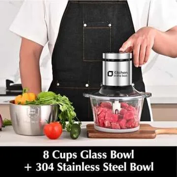 Kitchen in the Box Food Processor with 400W Motor & 2 Bowls