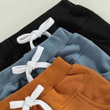 Baby Boys' Toddler 3-Pack Pull-on Jogger Shorts Knit Shorts Classic Fit Elastic Waist Shorts Kids Multipacks Pants (Blue Brown Black, 6-12 Months)