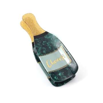 Novelty Champagne Claw Clips,Personalized Liquor Wine Bottle Shape Hair Clips,Beer Bottle Shape Hair Jaw Clips,Acetate Hair Clips for Women Hair Jaw Barrettes Accessories