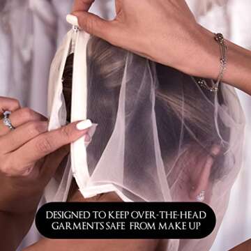 Betty Dain Makeup Protector Hood, Protects Hair and Make Up While Getting Dressed, Nylon Chiffon, Li...