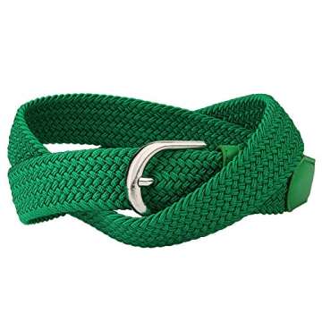 Falari Men Women Multicolored Elastic Stretch Braided Belt Canvas Fabric Woven No Holes Belt (1003 -...