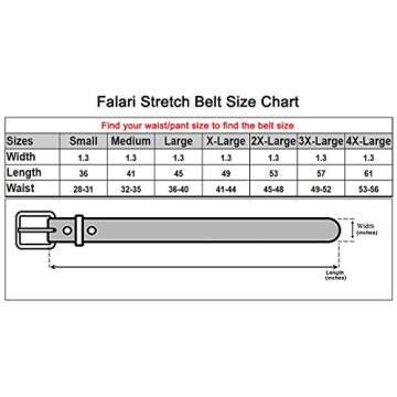 Falari Men Women Multicolored Elastic Stretch Braided Belt Canvas Fabric Woven No Holes Belt (1003 - Kelly Green, X-Large)