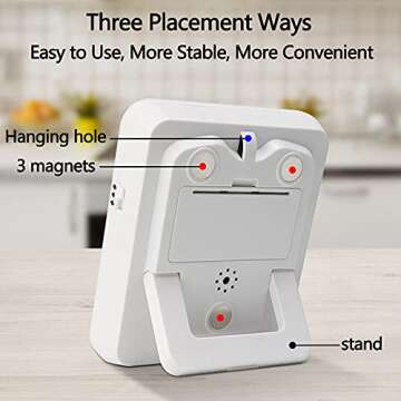 MOSTRUST Digital Dual Kitchen Timer, 3 Channels Count UP/Down Timer, Cooking Timer, Large Display Triple Timer, Loud Volume Alarm and Flashing Light with Magnetic Back, Stand, Battery Included (M318)