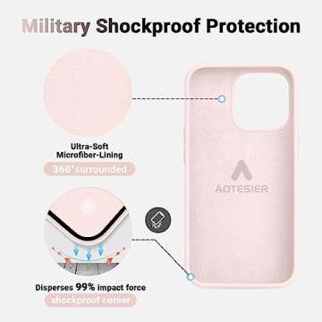 AOTESIER Magnetic for iPhone 13 Pro Max Phone Case, [Compatible with MagSafe][Military Shockproof Protection] Silicone Case with Soft Anti-Scratch Microfiber Lining, 6.7 inch, Chalk Pink