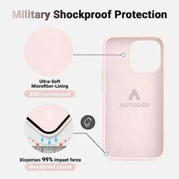 AOTESIER Magnetic for iPhone 13 Pro Max Phone Case, [Compatible with MagSafe][Military Shockproof Protection] Silicone Case with Soft Anti-Scratch Microfiber Lining, 6.7 inch, Chalk Pink