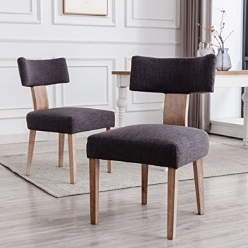 HNY Modern Dining Chairs Set of 6 - Linen Upholstered Comfort