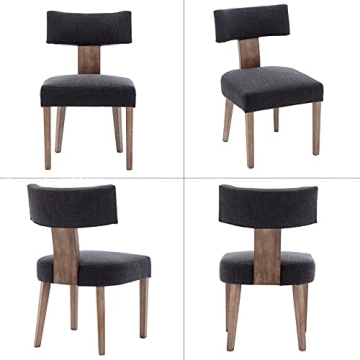 HNY Modern Dining Chairs Set of 6 - Linen Upholstered Comfort
