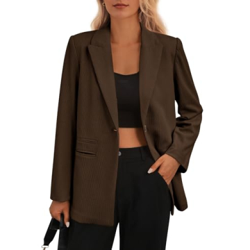 PRETTYGARDEN Women’s Winter Corduroy Blazer Fashion Outerwear