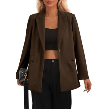 PRETTYGARDEN Women’s Winter Corduroy Blazer Fashion Outerwear