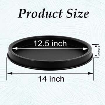 Lobolighting Black Round Coffee Table Serving Tray