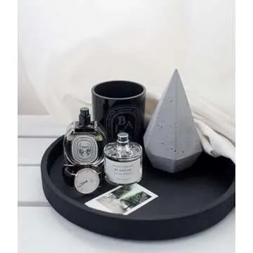 Lobolighting Black Round Coffee Table Serving Tray