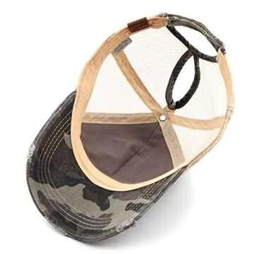 C.C Distressed Camo Ponytail Hat Sunshine Essential
