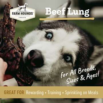 Farm Hounds - Beef Lung - Premium Natural Beef Lung Jerky for Dogs - Made from 100% Humanely Raised ...