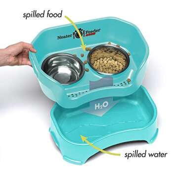 Neater Feeder Deluxe Mess Proof Dog Bowls Elevated for Small Breeds – Made in USA – No Spill Rai...