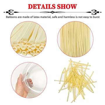ZBYDNG 260 Balloons Clear, Thickening Long Balloons for Tying Balloon Arch, Twisting Latex Animals M...