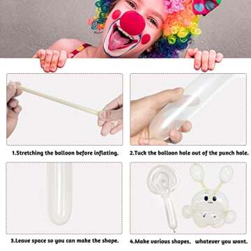 ZBYDNG 260 Balloons Clear, Thickening Long Balloons for Tying Balloon Arch, Twisting Latex Animals Magic Balloons Modeling Skinny Birthday Balloons for Kid‘s Party Wedding Decoartion Supply 100pcs