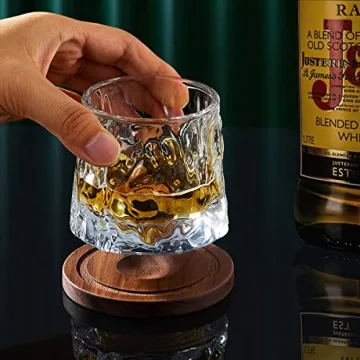 BOLESTA Whiskey Glass Set with Coasters - Perfect Gift