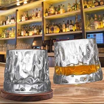 BOLESTA Whiskey Glass Set with Coasters - Perfect Gift