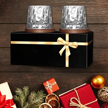BOLESTA Whiskey Glass Set with Coasters - Perfect Gift