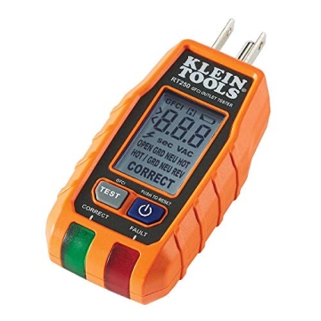 Klein Tools RT250 GFCI Outlet Tester with LCD Display – Accurate Voltage Testing
