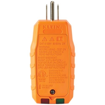 Klein Tools RT250 GFCI Outlet Tester for Safe Voltage Checking