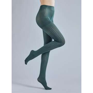 Sahabowi Women Grid Luxury Pantyhose, Sheer High Waist Tights, Control Top Stockings, Super Elastici...