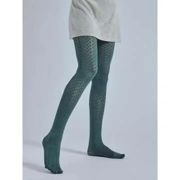 Sahabowi Women Grid Luxury Pantyhose, Sheer High Waist Tights, Control Top Stockings, Super Elasticity&Thin (LW2023101801green, 1pc)