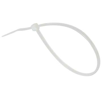 GTSE 14 Inch White/Clear Zip Ties - 100 Pack, 50lb Strength