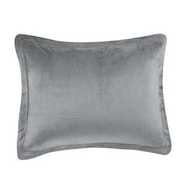 Amazon Basics Ultra-Soft Micromink Sherpa Comforter 3-Piece Bedding Set, Full/Queen, Solid, Charcoal