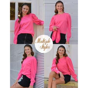 Stylish HOTOUCH Women's Knit Sweater with Lantern Sleeves