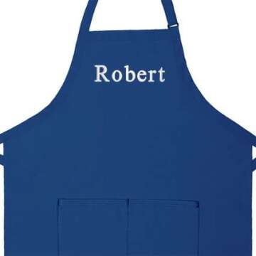 Made in the USA Personalized Embroidered Premium Adult Apron for Men Women Fathers Mothers Day Kitch...