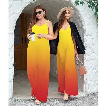 Wolddress Womens 2025 Casual Sleeveless Sundress Plus Size Loose Plain Long Summer Beach Maxi Dress ...