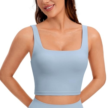 CRZ YOGA Butterluxe Square Neck Sports Bra for Women