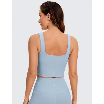 CRZ YOGA Butterluxe Square Neck Sports Bra for Women