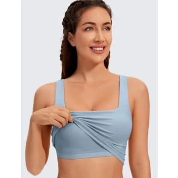 CRZ YOGA Butterluxe Square Neck Sports Bra for Women