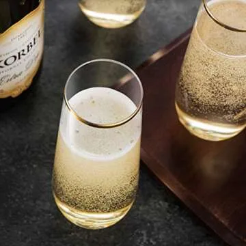 Munfix 48 Pack Stemless Plastic Champagne Flutes