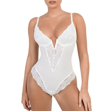 Popilush Women's Lace Corset Bodysuit - Ultimate Tummy Control & Shapewear