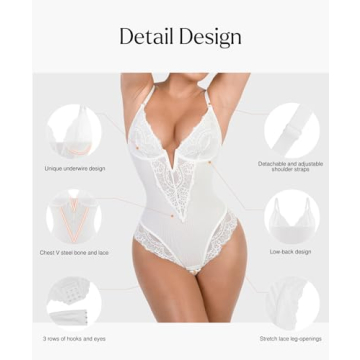 Popilush Lace Corset Bodysuit Tummy Control Shapewear